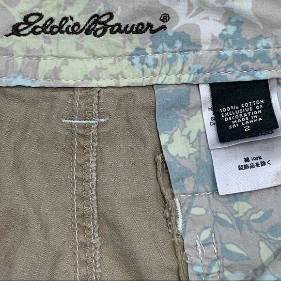 Eddie Bauer Cropped Cargo Pants Drawstring Bottom Size 2 - Picture 6 of 9